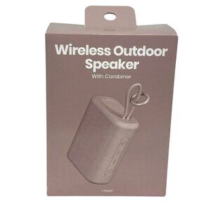 Wireless Outdoor Speaker With Carabiner & Built-In Controls Water-Resistant Fabr